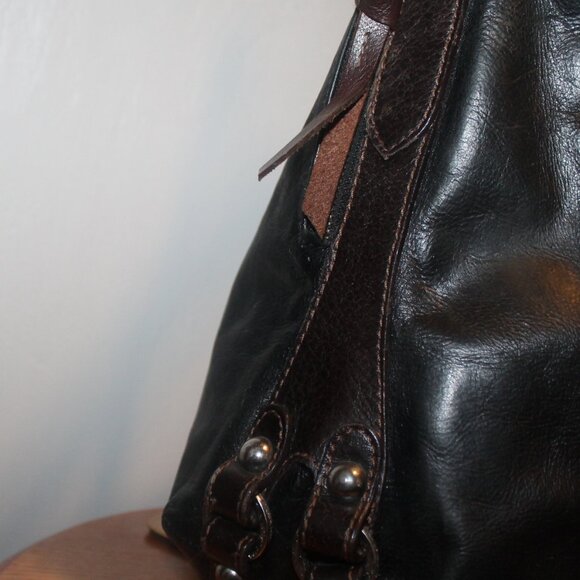 Tano Slouch Leather India Side Rings & Pockets Braided Strap Hobo Shoulderbag - Picture 7 of 13